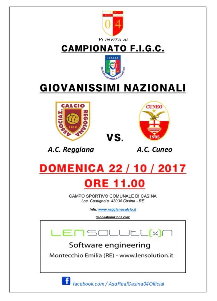 Calcio: giovanissimi Reggiana vs. Cuneo